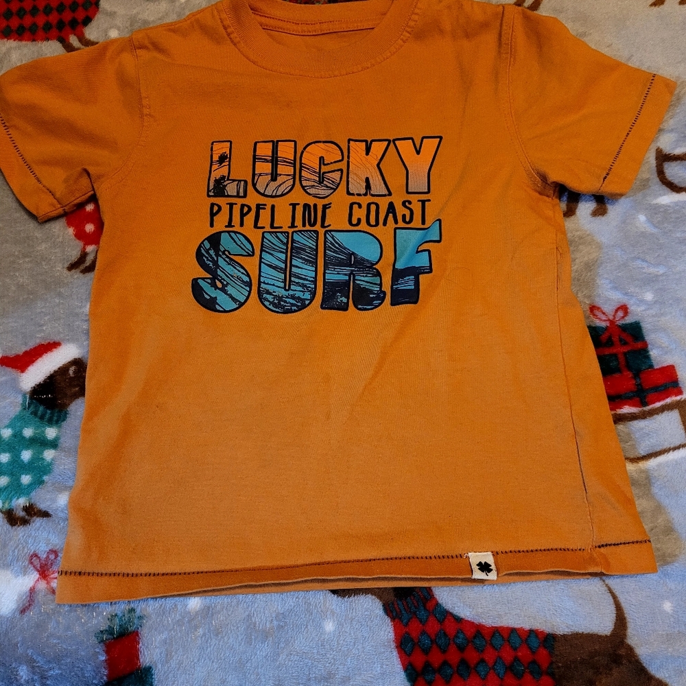 Lucky Brand Kids Orange Pipeline Surf Tee